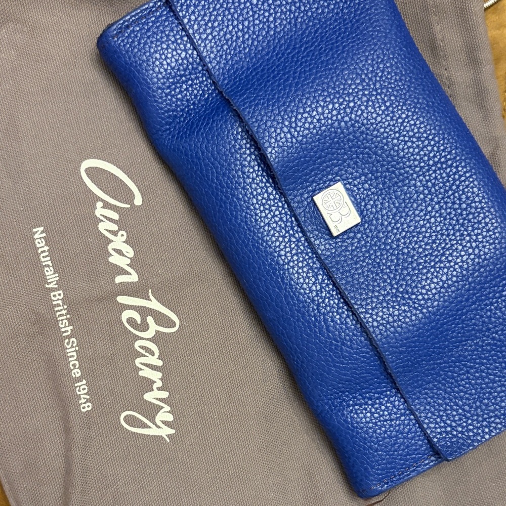Blue Leather Clutch